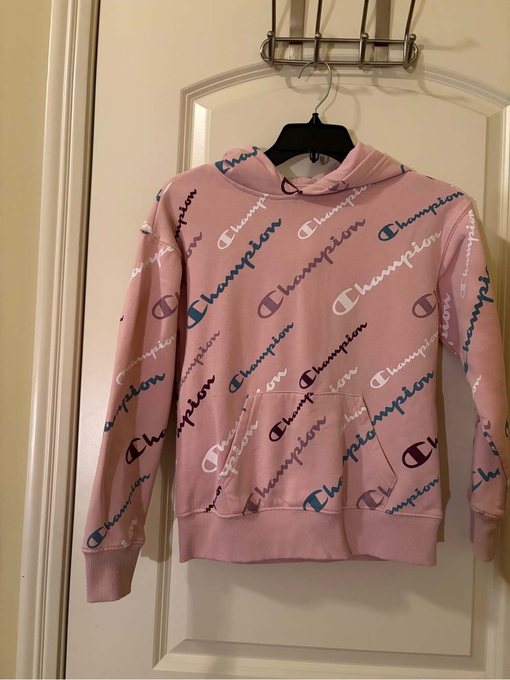 Champion Dusty Pink Logo Pullover Hoodie